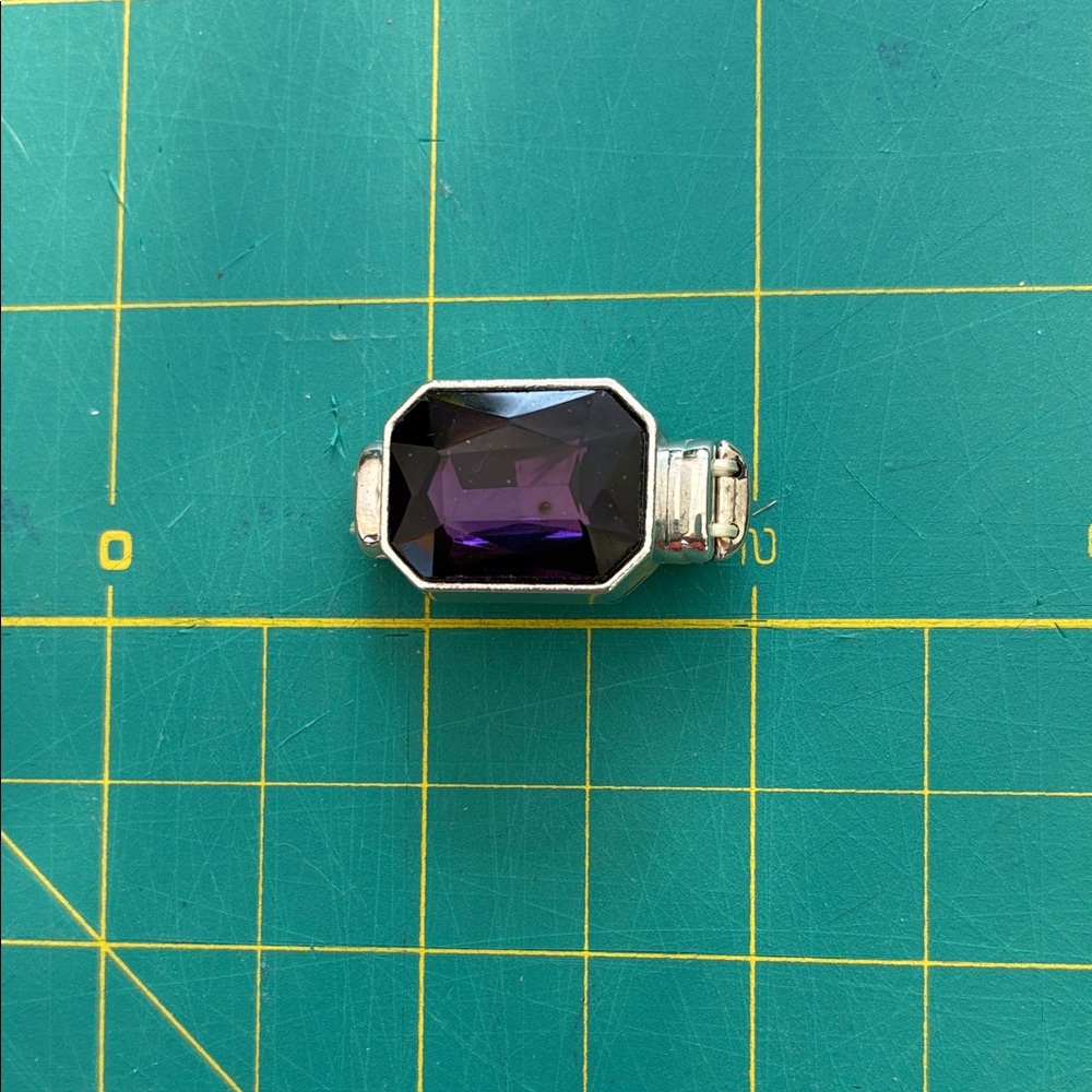 Silver Ring with Purple Gemstone